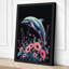 Dolphin Among Blooms Modern - Wrapped Canvas-1506072440-1506072441