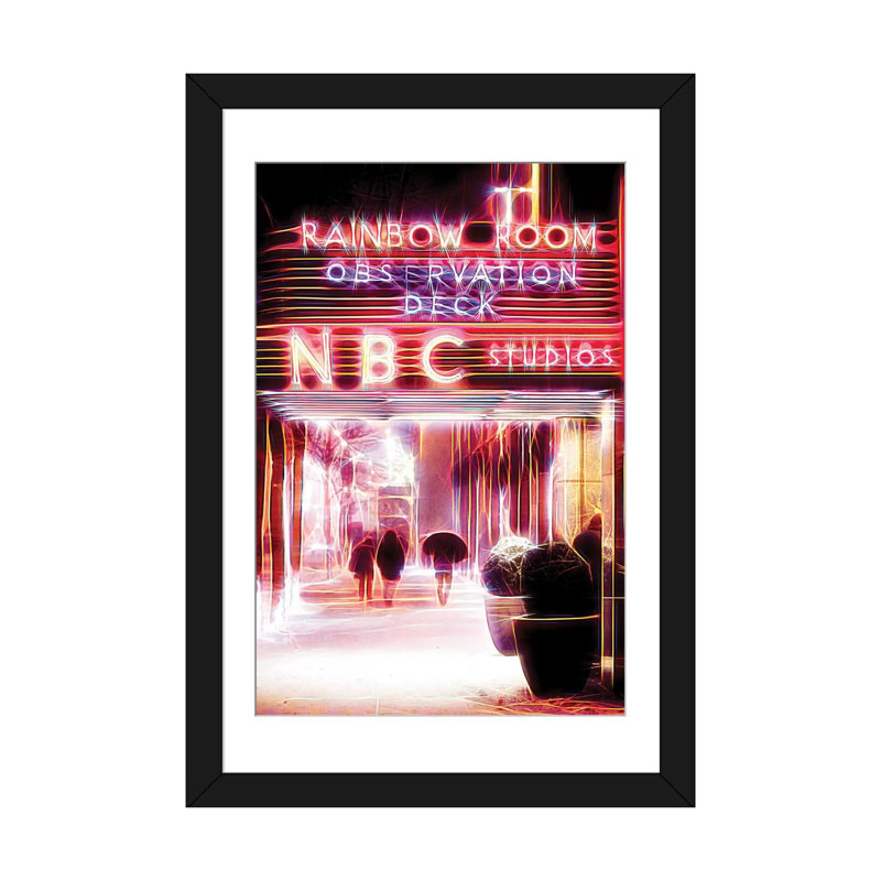 «Rainbow Room», impression sur toile, Papier d'art encadré noir, Blanc, H 24 po x l 16 po x P 1 po