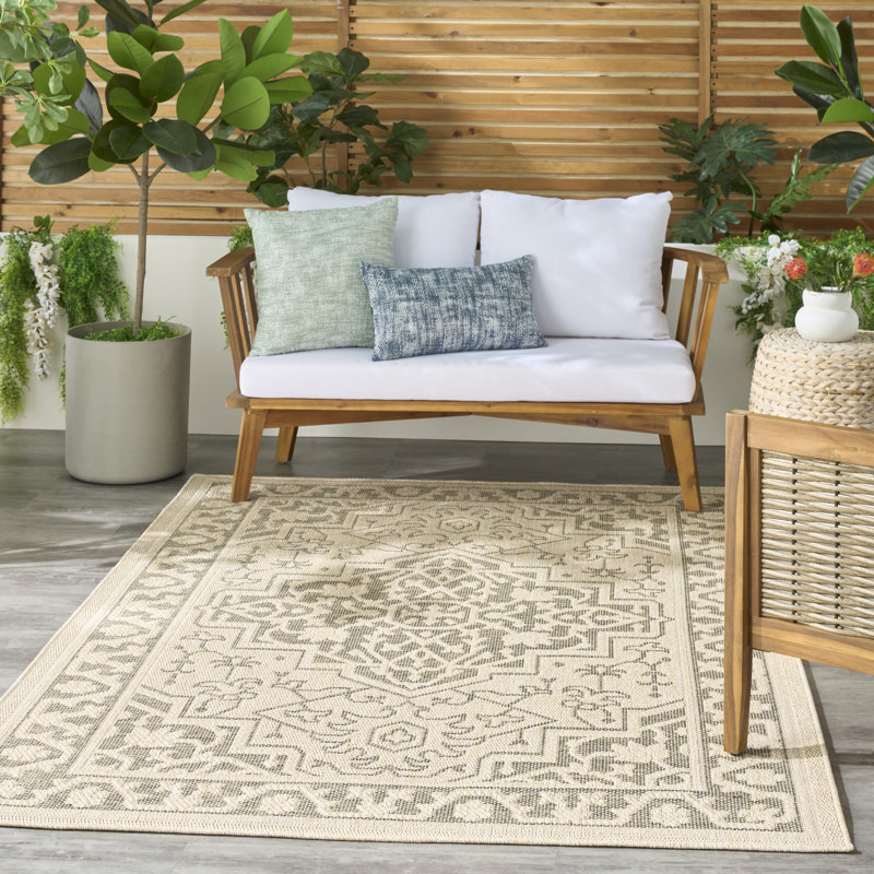 Tapis d'extérieur taupe Gerritt, Rectangle 4pi x 6 pi