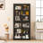 Metal Display Cabinet with Glass Doors and Shelves-1686444958