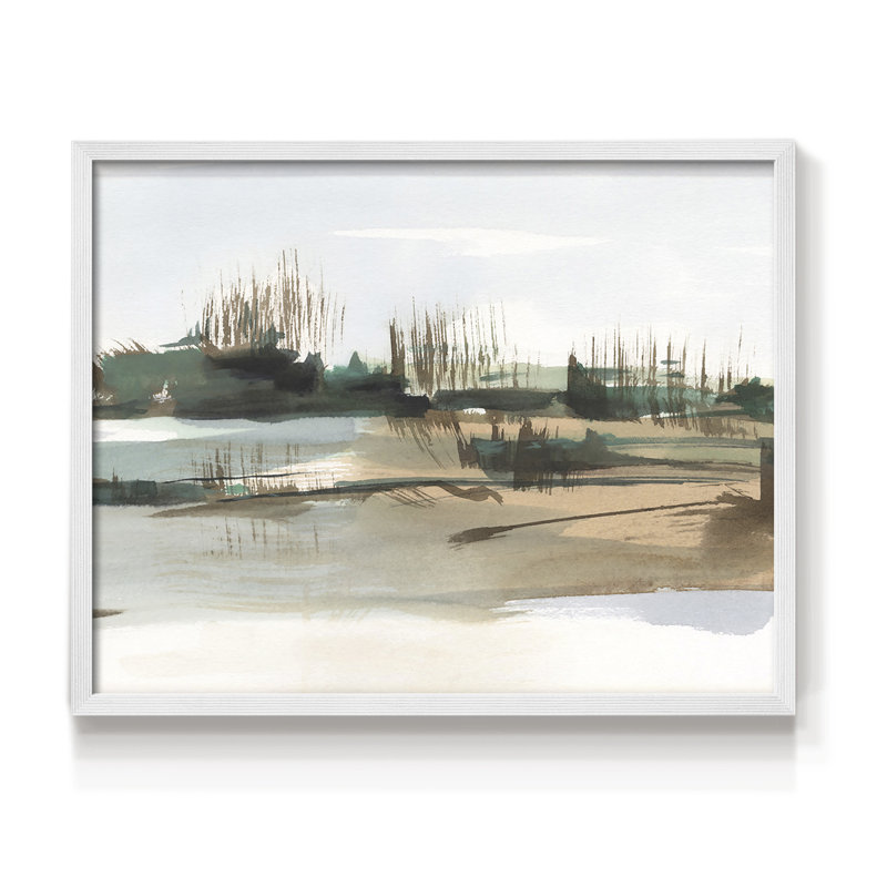 Marsh Reeds IV -Framed Print - Restickable, 16" H x 20" W, White