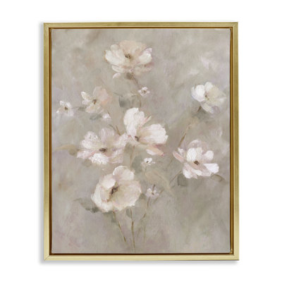 Cadre flottant délicat à motif floral rosé, design par Carol Robinson