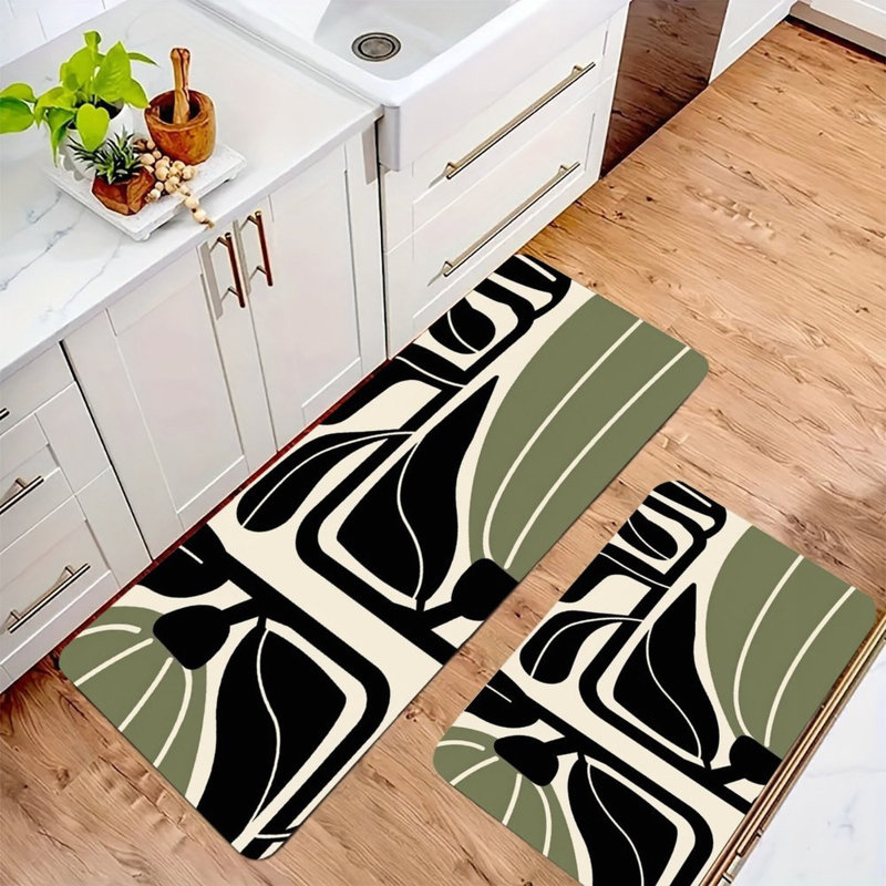 Ensemble de 2 tapis de cuisine géométriques