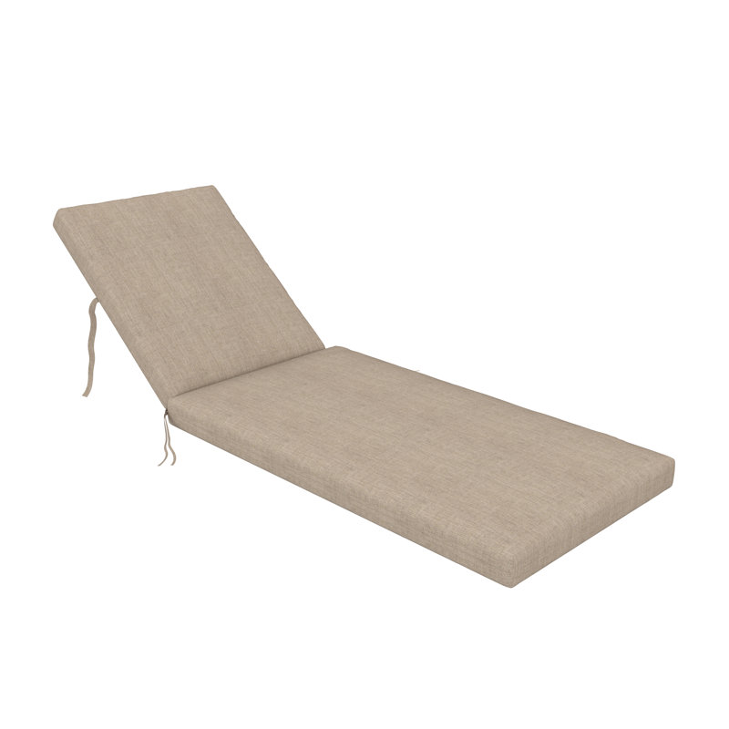 Amala Sunbrella® Outdoor Chaise Lounge Cushion, 22" x 24"/24.5" x 52.5", Cast Ash Sunbrella® Plainweave