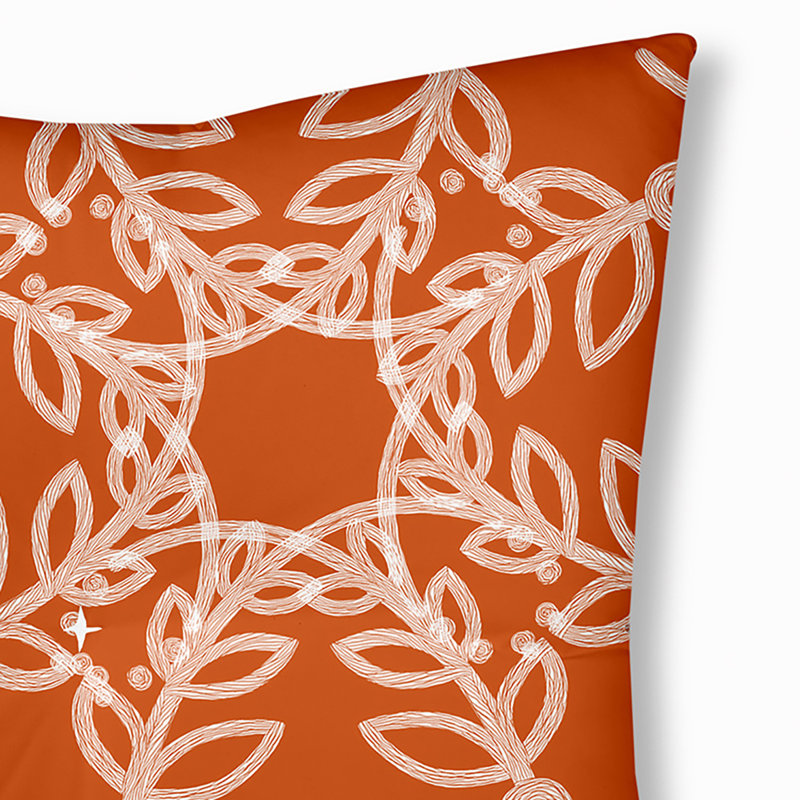 341_Web Art Halloween Design Tufted Floor Pillow, Orange, 30" x 30"