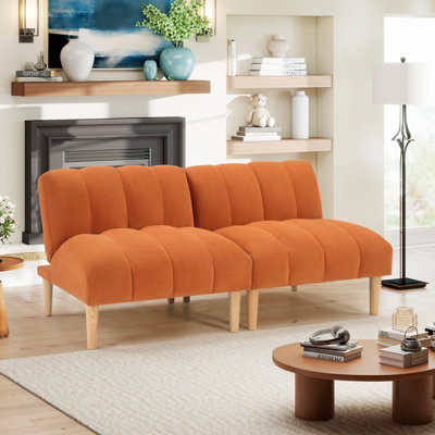 65.3" Convertible Corduroy Futon Sofa Bed With Adjustable Backrest & Solid Wood Leg, Sleeper Sofa Loveseat For Small Spaces, Apartment Or Office