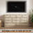 Modern 12 Drawer Wood Dresser – 61" Wide Chest with Rattan Accents, Storage Cabinet & TV Stand for 65 Inch TV, for Living Room, Bedroom, Closet, Hallway (Natural Wood)-1815182078