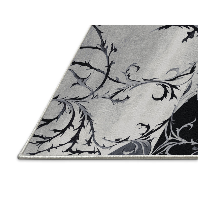 Pewter Fern Rug, Square 7'
