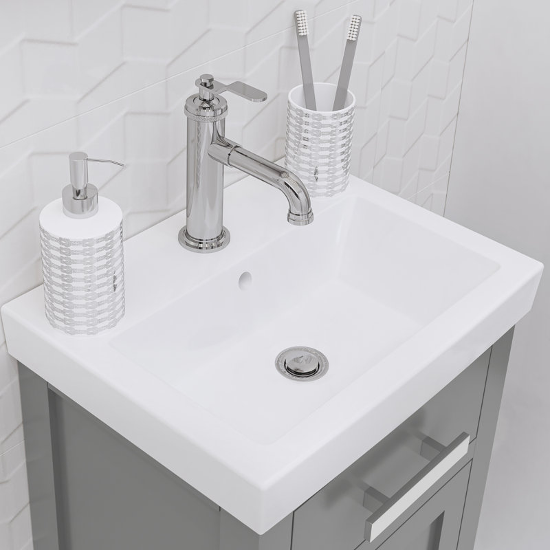 Robinet de meuble-lavabo simple 18 po Prestwyck Mia, Argent, Cachemire