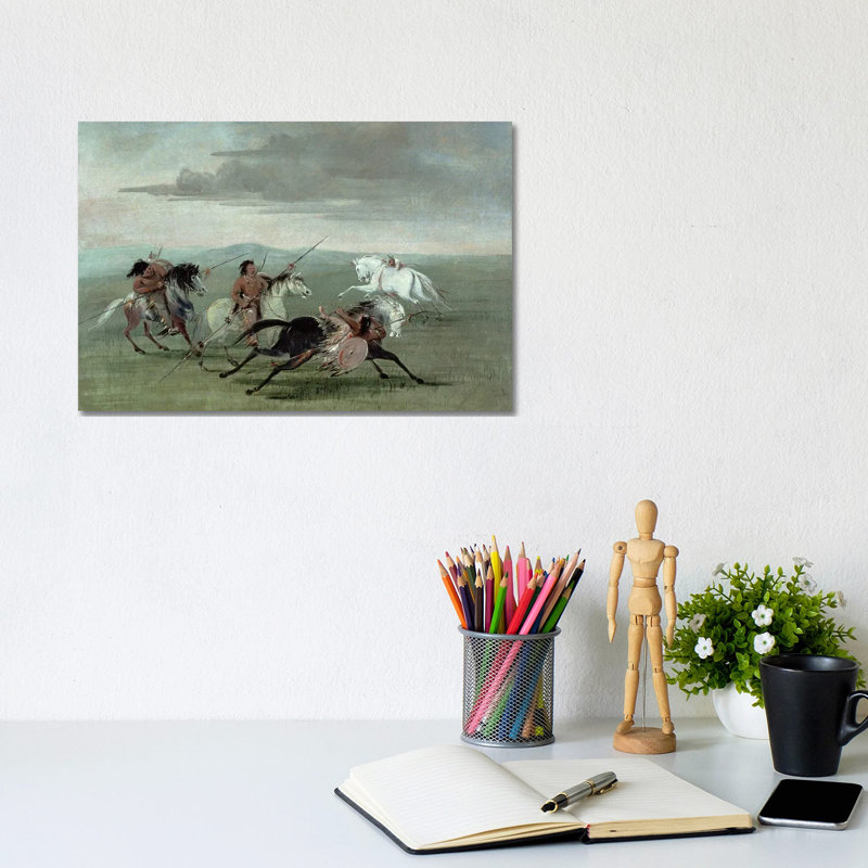 Commanche «Feats Of Martial Horsemanship», reproduction d'art sur toile tendue