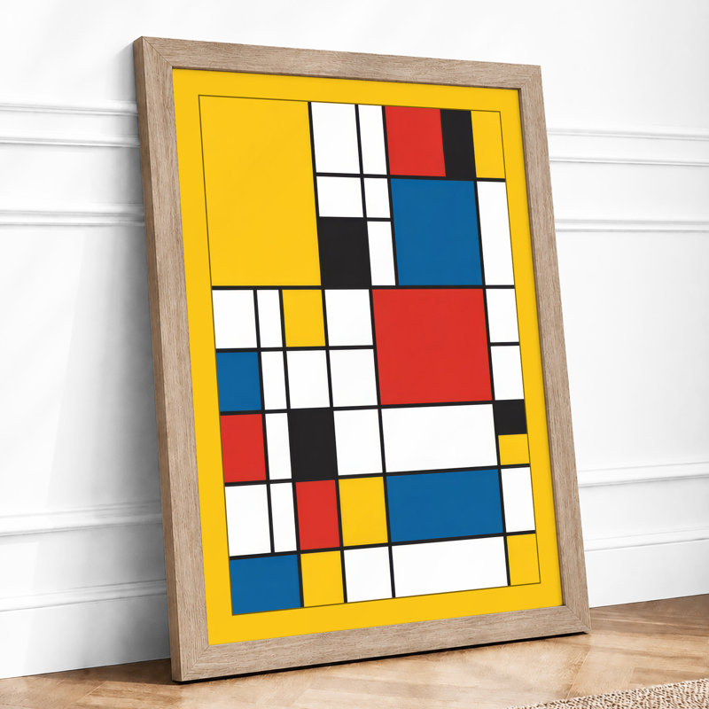 Chromatic Grid Geometric - Print, Oak, A4 - 29.7 x 21.0 cm
