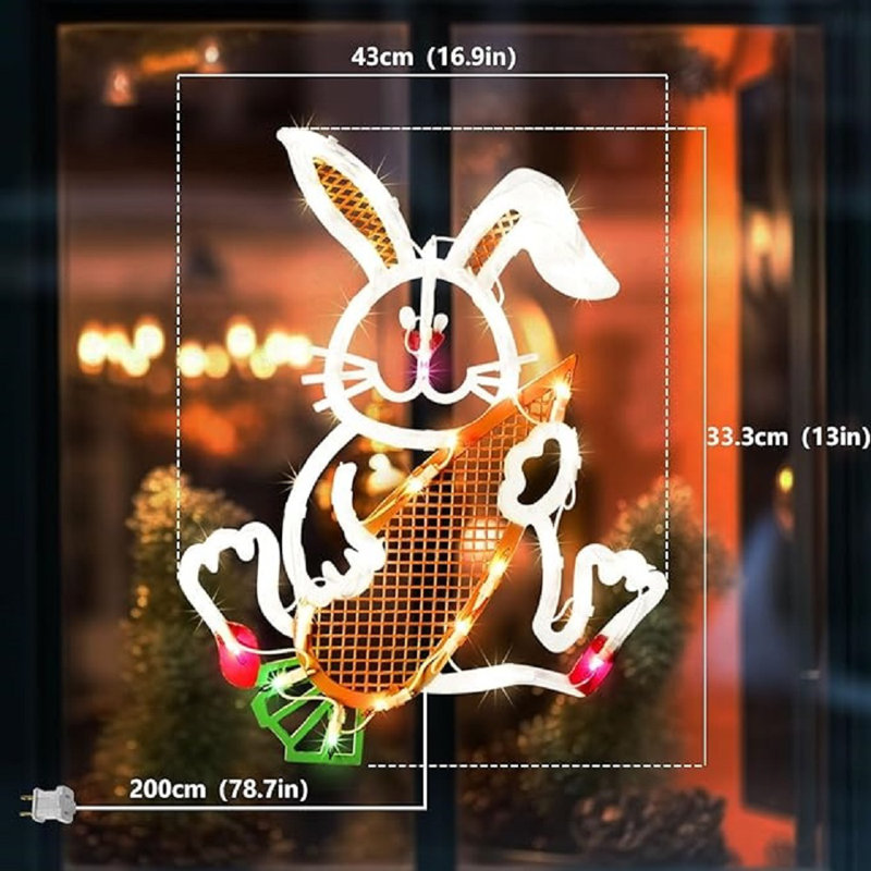 Ophelia & Co. 17 Inch Lighted Easter Bunny Rabbit Spring Window ...