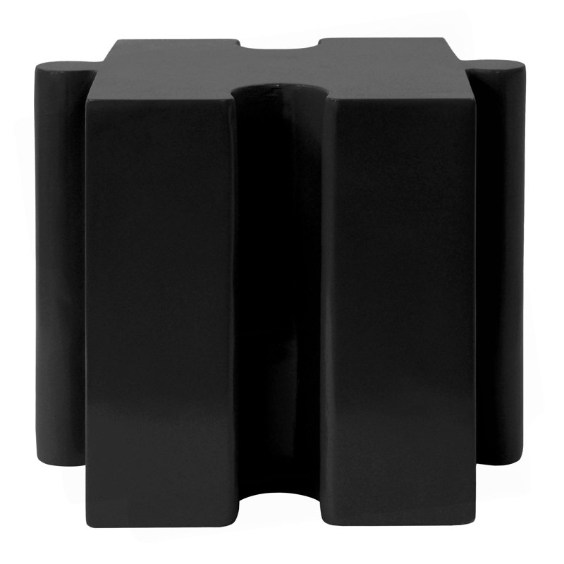 Puzzle Art Side Table/ Modular Concave Edge MGO Table - Buy Singles Or Combine For Custom Layouts/ Indoor & Outdoor, Black