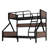 Twin XL over Queen Metal Bunk Bed with Storage Shelves & LED Lights, Space-Saving, Quiet, Black