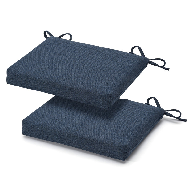 Outdoor Rectangular Chair Cushion Set, Performance Fabric, Set of 2, Indigo