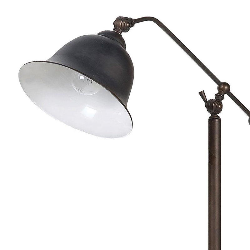 54-inch Bell Down Bridge Floor Lamp Dark Bronze