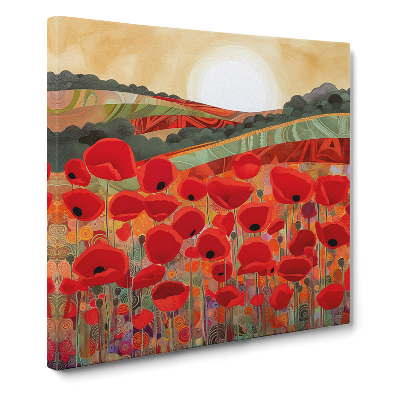 Poppy Field - No Frame Print, 50cm H x 50cm W x 3cm D