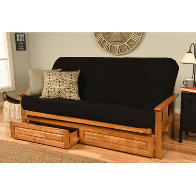Stratford Full-Size Futon Frame Includes Storage Drawers and Mattress