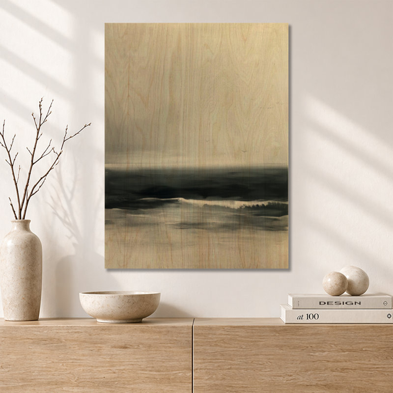 Horizon océanique paisible - Décoration murale en bois paysage marin, H 24 po x l 18 po, Rectangulaire