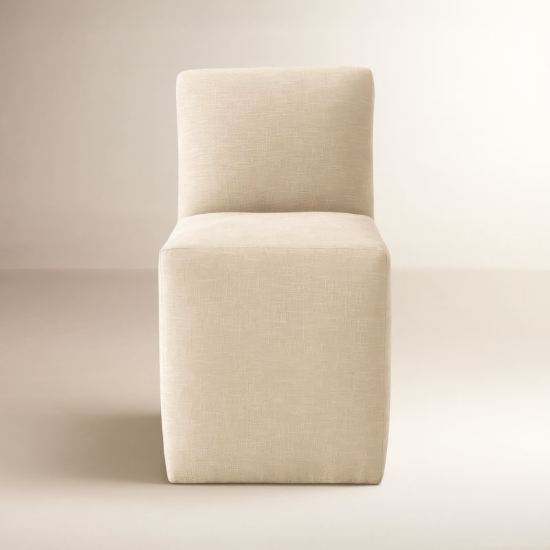 Cora Dining Chair In Zuma Charcoal, Classic Linen Linen