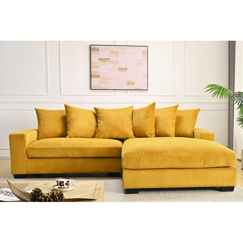 Luxe Oversized Two-Piece Sectional Couches For Living Room, 102.4-Inch L Shaped Sofa With Chaise, Upholstered With Corduroy Fabric
