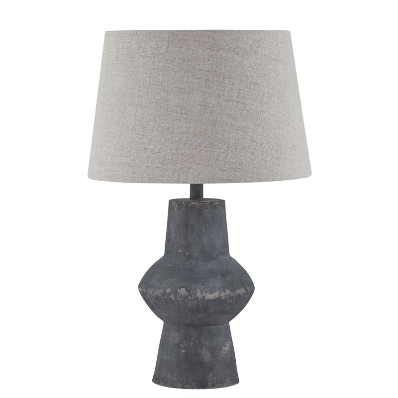Lampe de table 26 "avec abat-jour en lin Portland, gris foncé