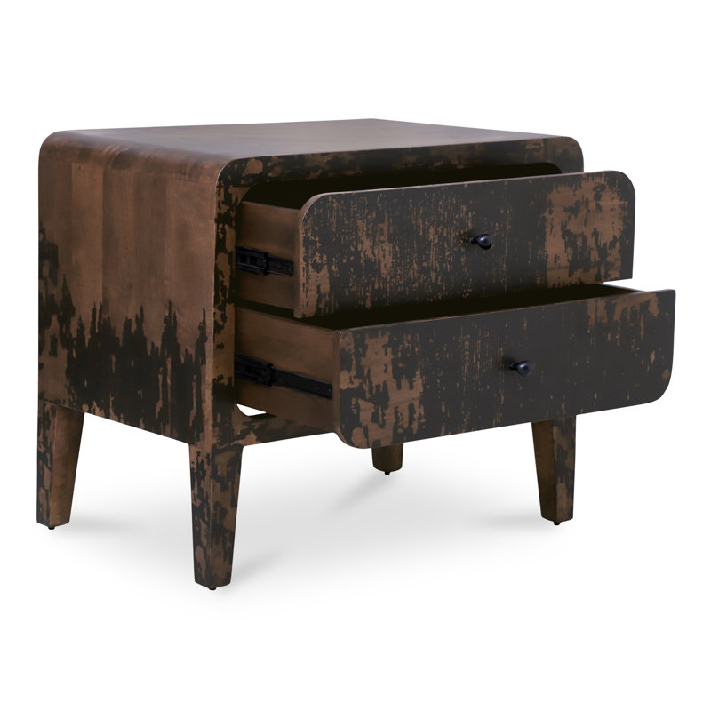 Table de chevet Iris noir vieilli