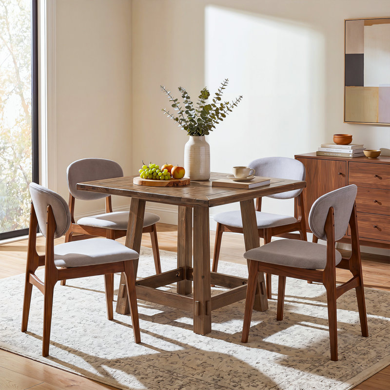 Table de salle à manger carrée en bois massif pour 4 personnes, petite table de salle à manger de 31,5 pouces pour la salle à manger