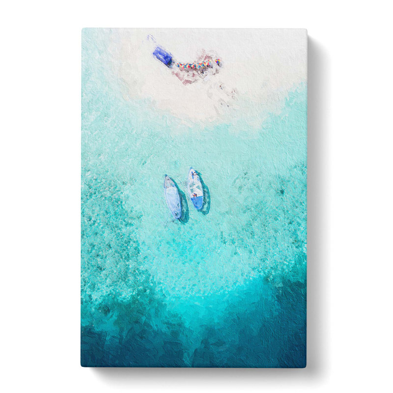 Boats In The Maldives In Abstract - Wrapped Canvas Painting, 50cm H x 35cm W x 3cm D