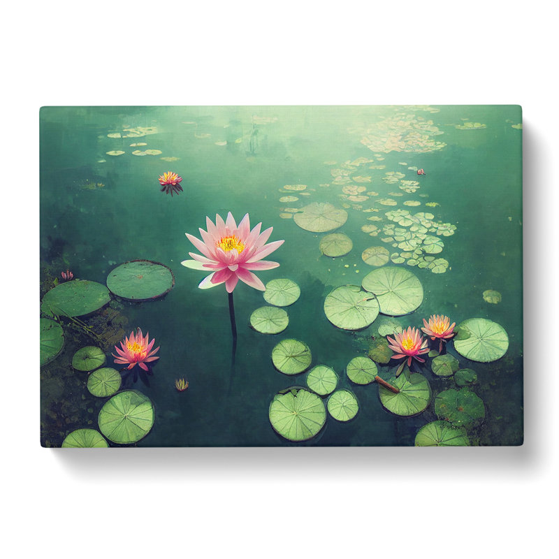 Unique Water Lily Flowers - Wrapped Canvas, 40cm H x 60cm W x 3cm D