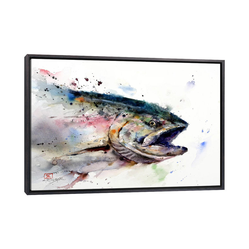 «Fish II», reproduction d'art encadrée, H 18 po x l 26 po x P 1,5 po, Cadre noir vieilli