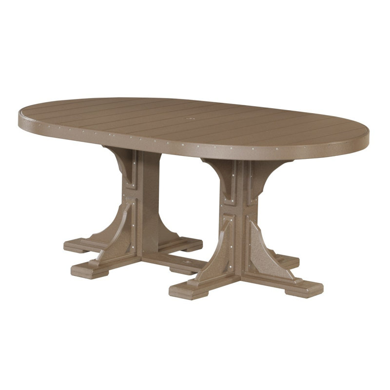 Pelagius Outdoor Oval Dining Table, Chestnut Brown, 48" W x 72.5" L x 36.25" H