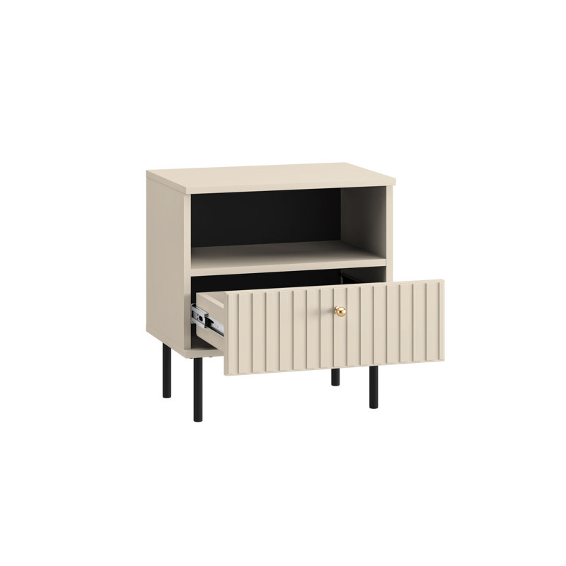 Ahliana 50cm W Manufactured Wood Bedside Table