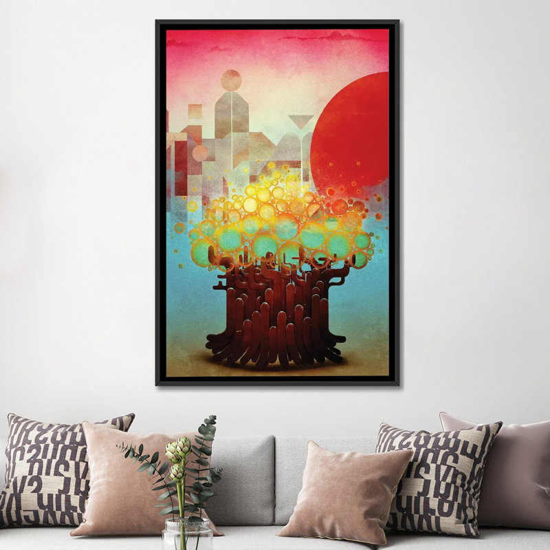 « aeriennes », impression sur toile, H 26 po x l 18 po x P 1,5 po, Toile encadrée noire, Pas de tapis
