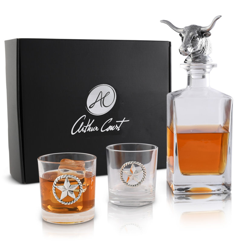 3 - Piece Glass Whiskey Decanter Set