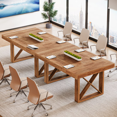 Tables de conférence 63 po, tables de réunion en bois rustique, sièges 4 à 6