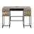 Rustic Oak And Black 4-Drawer Writing Desk