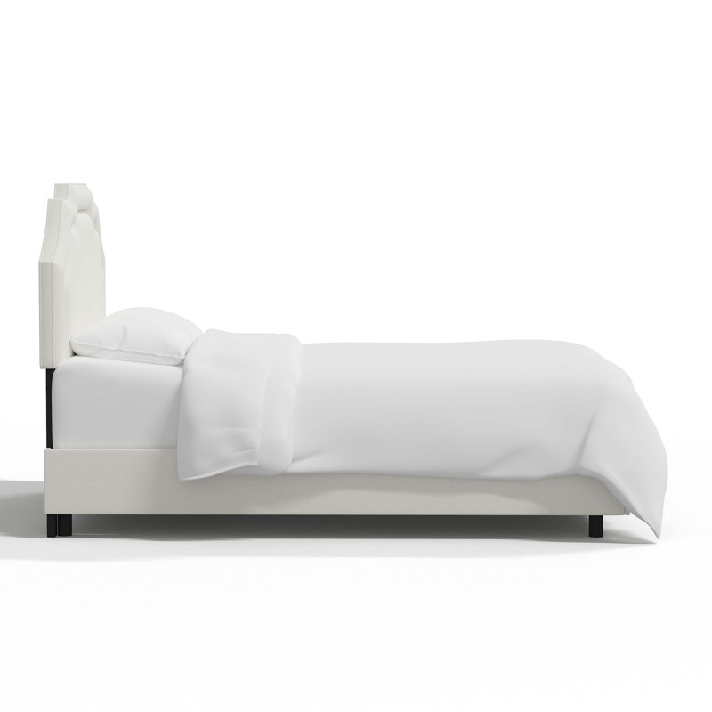Aleanah Upholstered Standard Bed, Twin, Zuma White Textured Linen