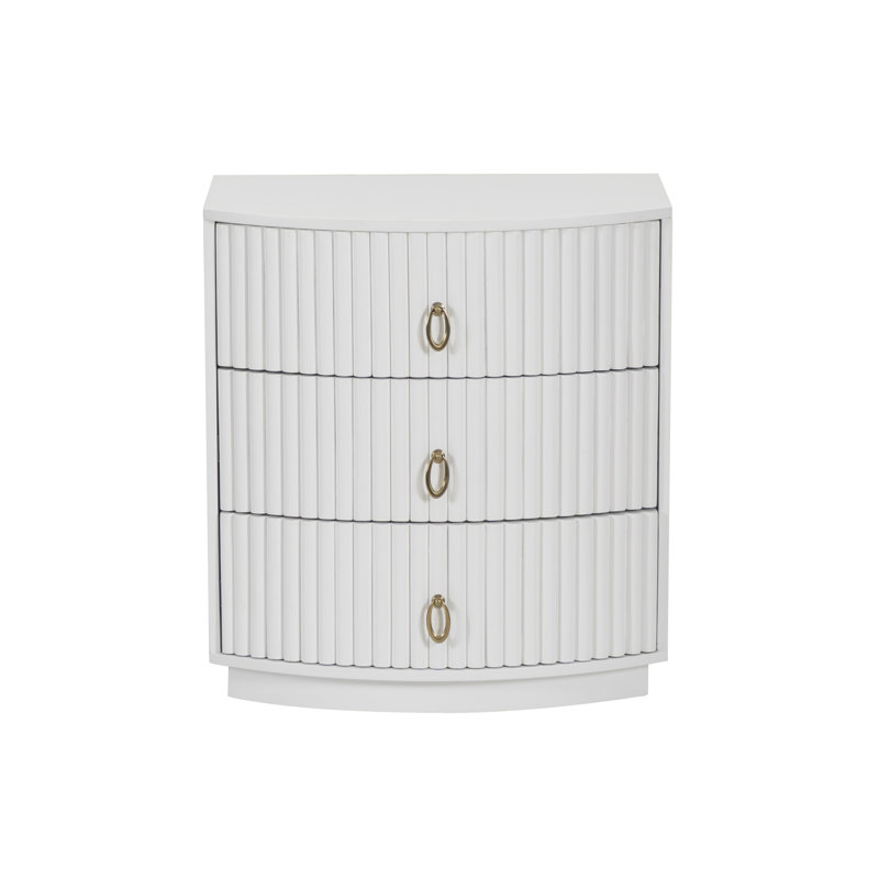 Colborne 3 Drawer Nightstand, White