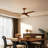 Reversible 6-Speed DC Motor Aerodynamic Minimalist Ceiling Fan with a Light Walnut