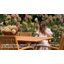Eldona Stacking Acacia Patio Dining Armchair