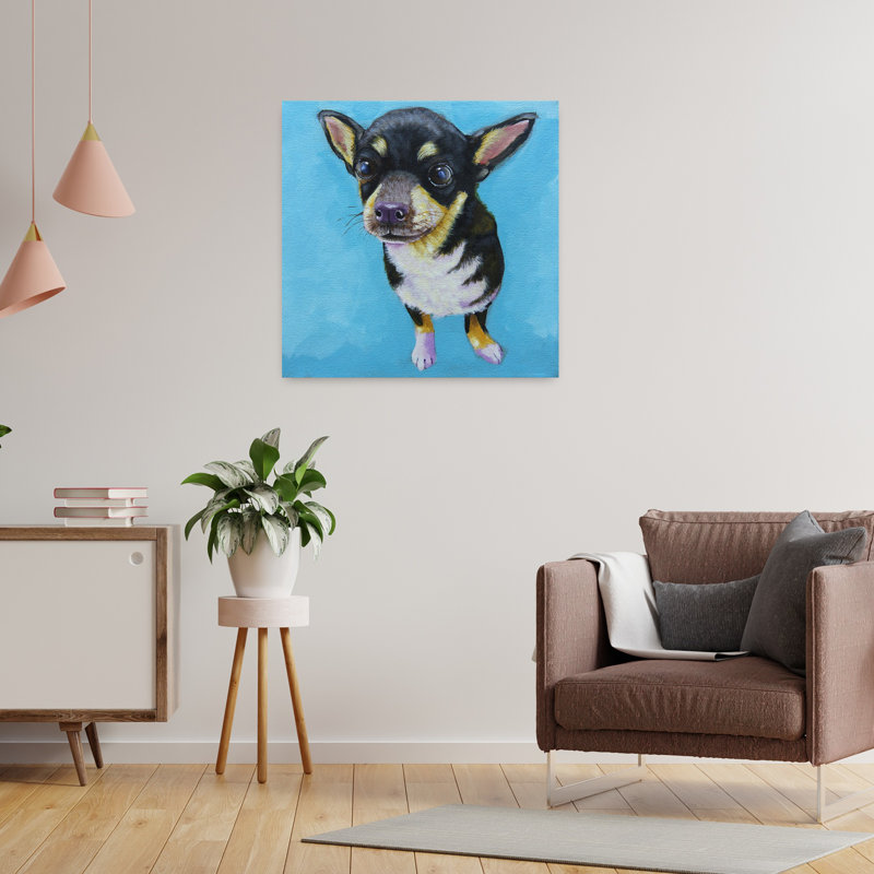 Art contemporain de chien de Rachel, H 24 po x l 24 po
