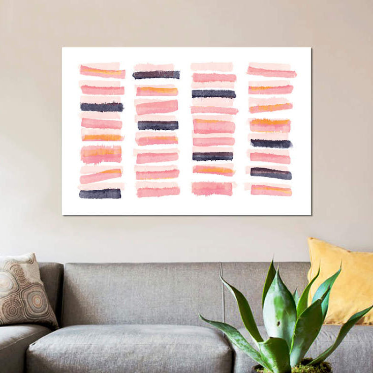 « latts », reproduction sur toile, H 26 po x l 40 po x P 1,5 po, Pas de tapis, Toile tendue