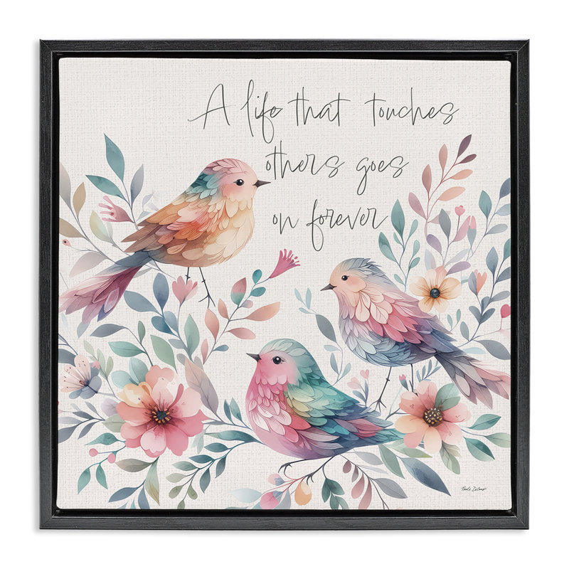 Art mural encadré "Life That Touches Autres" par Nicole DeCamp, H 18 po x l 18 po, Cadre flottant noir de jais