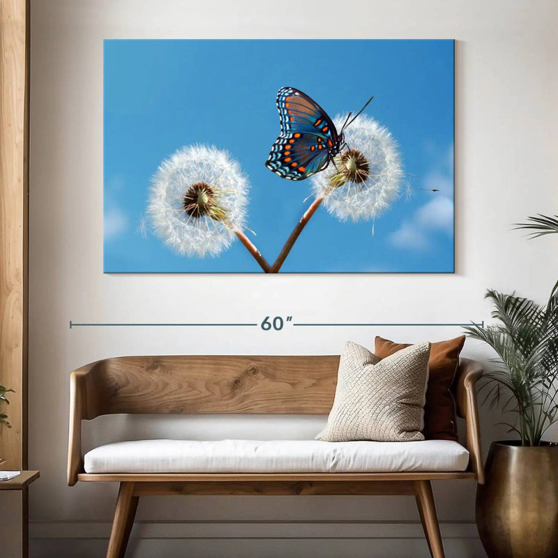 Brampt Butterfly On Dandelion, 34'' H x 51'' W