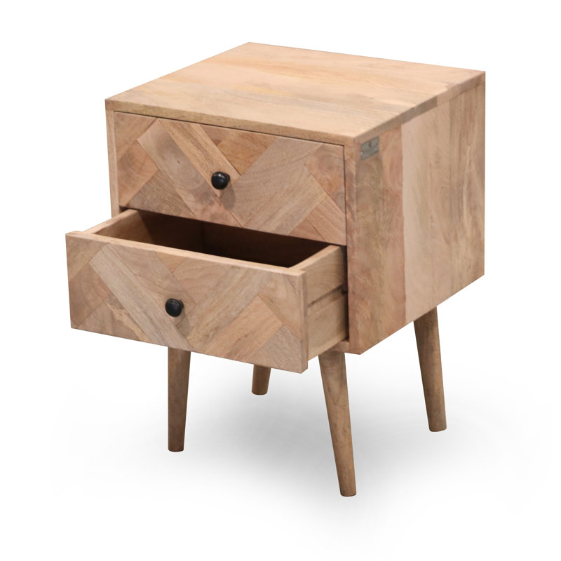 Rudden 45cm W Solid Wood Bedside Table