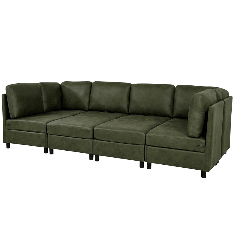 Canapé modulaire en similicuir rembourré