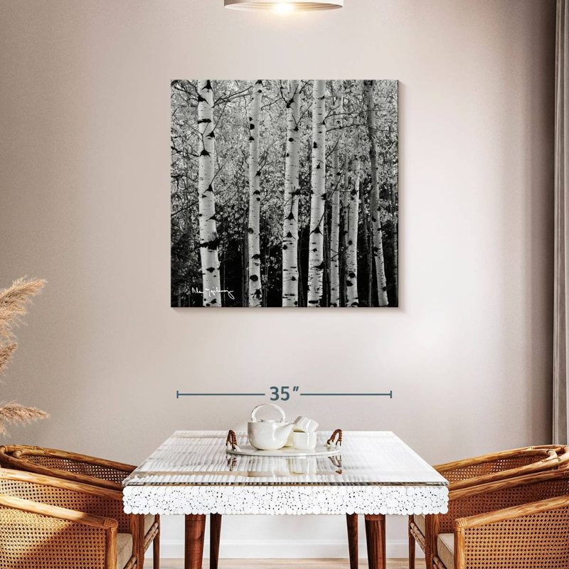 Alvord Aspens en automne BW, H 36 po x l 36 po