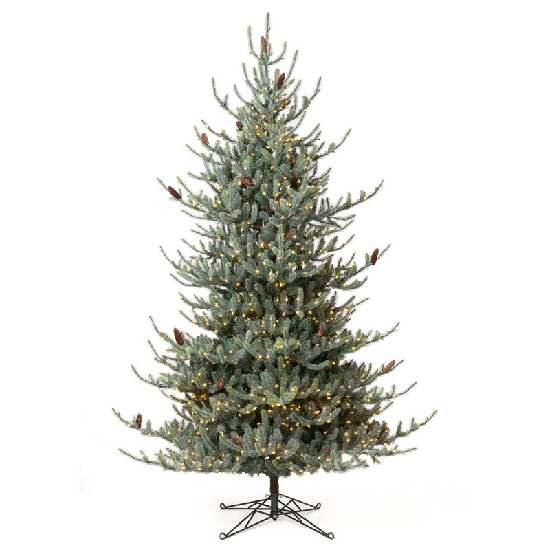 7.5' Lighted Artificial Spruce Christmas Tree, 10' H