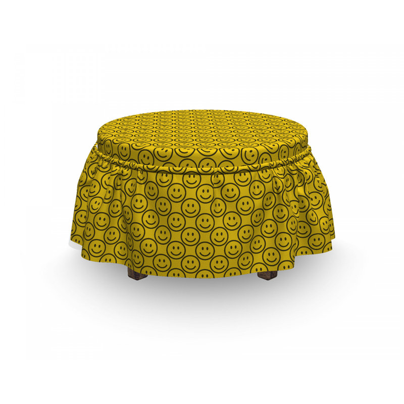 Ensemble de housse pour repose-pieds à coussins carrés en diagonale de 2 pièces emoji